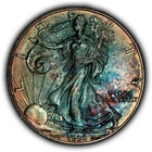 1998 1 oz Silver American Eagle - Neon Blueberry Toning - BU - SKU-E3492