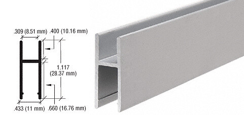 CRL MC610A Satin Anodized Aluminum MC610 H-Bar 144" Stock Length - Picture 1 of 4