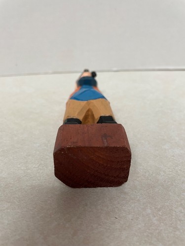 2 figuras de madera pintadas talladas a mano de arte popular náutico de colección marinero pescador - Imagen 11 de 11