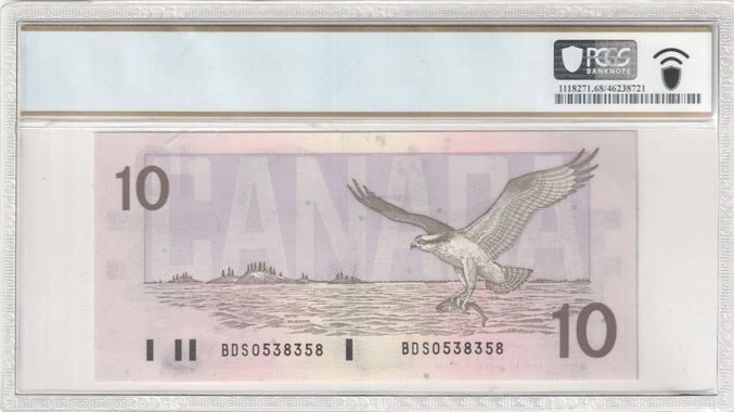 1989 $10 Bank Of Canada Superb Gem UNC 68 PPQ PCGS  - Image 2 of 2