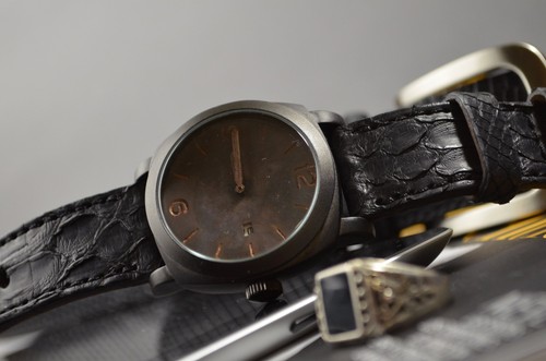 CORREA RELOJ 26 24 22 MM NEGRO GENUINA PIEL PITON APTA PANERAI ETC MA STRAP - Imagen 11 de 12