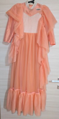 KARNEVAL KLEID FERRARI MAZZINI GRÖSSE 3 BARBIE PFIRSICHBLUMEN VINTAGE KLEID