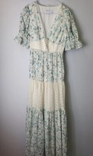 Asos Design Womens Floral Print Embroidered Ladies Dress Size Uk 4 Bell Sleeve