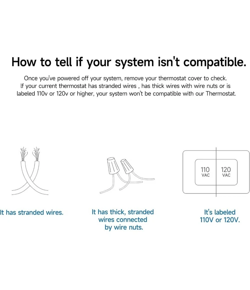 Smart Thermostat for House with C-Wire Adapter, Programmable WiFi Thermostat Com - Image 2 of 4