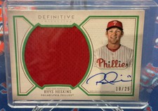 2019 Topps Definitive Collection Rhys Hoskins Autograph Relic Green /25 Phillies