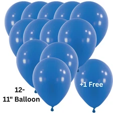 11" Ocean Blue Latex Balloons Anagram  (13 Pack) Decorator Helium Air Party