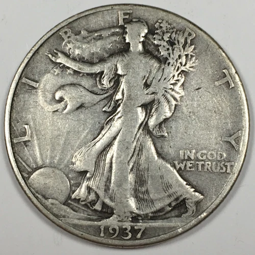 1937 Walking Liberty Half Dollar - Fine (F) KM#142 - 5783