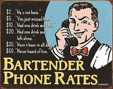 Tin Metal Signs Home D cor 8x12 Man Cave Bar Room Wall Gym Bartender's Rates