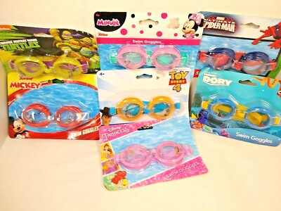 Swim Pool goggles Childs ages 4 + New Choice Toy Story Spiderman TNT Disney