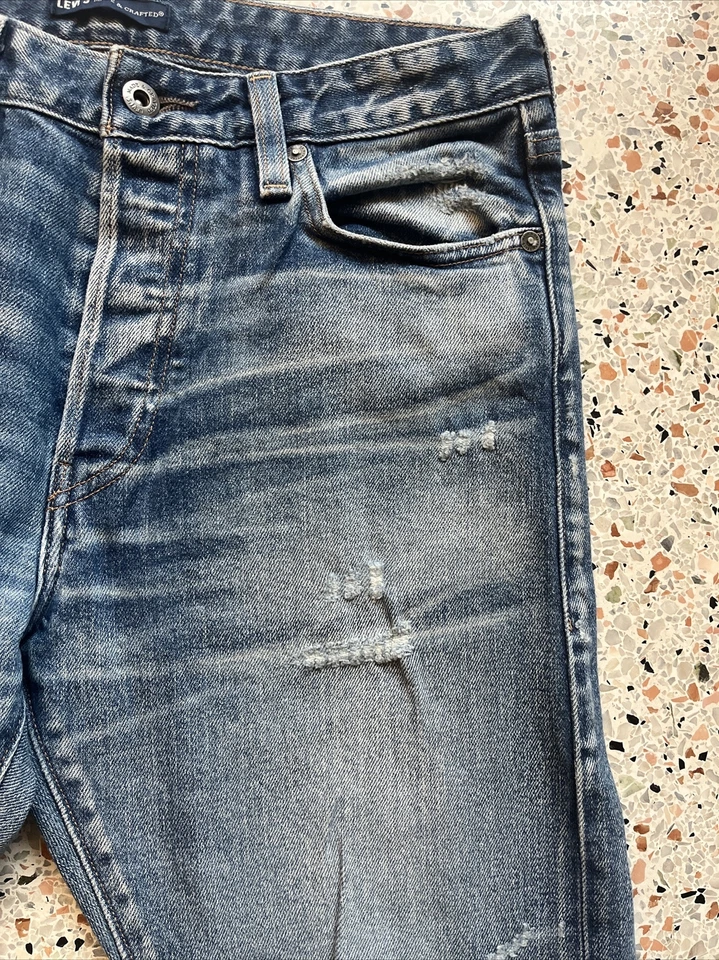 Pantalones de mezclilla LEVIS Made&Crafted 501 ribete desgastado 30x34 JAPÓN 31x32 reales Foto 4 de 4