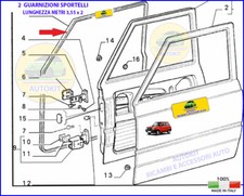 GUARNIZIONI BATTUTA PORTA 2 SPORTELLI DX - SX per  FIAT PANDA 141 DAL 1986>2003
