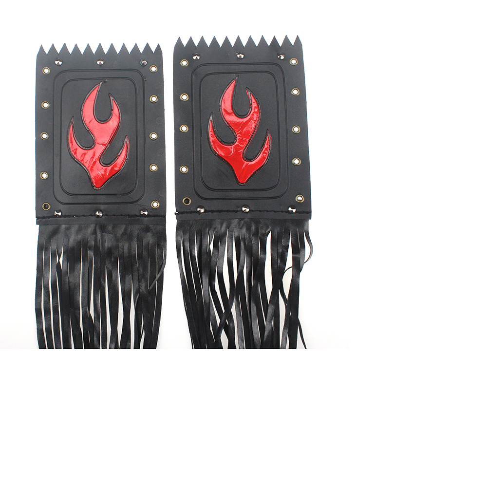 Pair Leather Motorcycle 19 Inch Tassel Fringe Handlebars Hand Grip