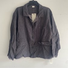 New! Poetry Linen Washed Gray Jacket Nwt 33092