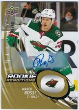 2022-23 UD Trilogy Rookie Renditions Gold Auto Marco Rossi 09/15 #RR-2 Minnesota