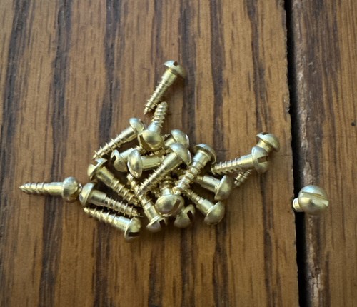 100 Viti Legno Testa Rotonda Ottone #0x3/8 Pollici 100 Viti In Legno A Testa Rotonda In Ottone Massiccio #0x3/8" - Fessurata, Nuove, Confezione Originale Solid Steel - Foto 5