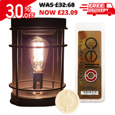 Cello Black Smoke Edison Electric Melt Burner & Spiced Citrus Wax Medallion Set
