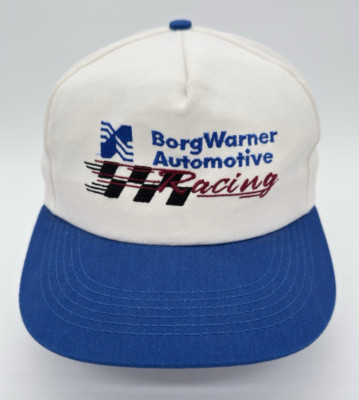 Vintage HALO Borg Warner Automotive Racing Cap Mens One Size White Blue Snapback