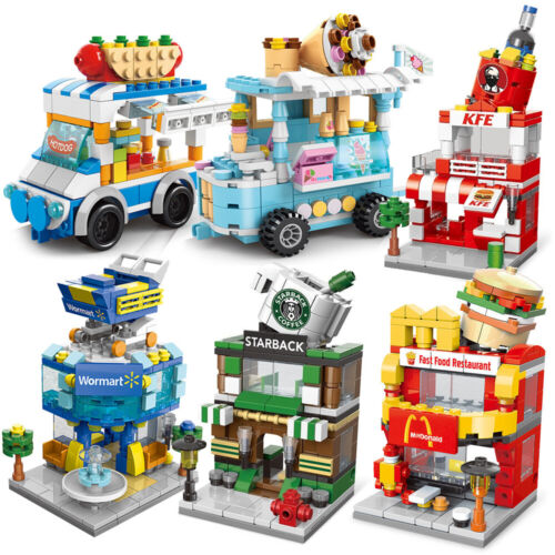 Mini magasins de rue food truck ensemble de blocs de construction jouets enfants briques puzzle 1/pack - Photo 1 sur 30