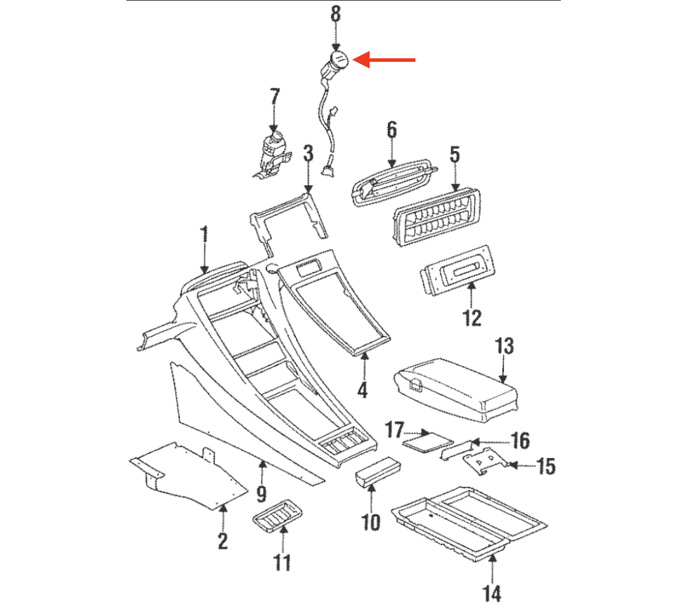 Porsche 928 Repair Kit Interior Temperature Sensor Cover Black