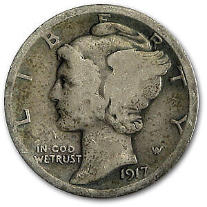 1917-D Mercury Dime Good/VG - Picture 1 of 2