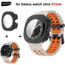 Glass Screen PC Case  Silicone Band Strap For Samsung Galaxy Watch 7 Ultra 2025