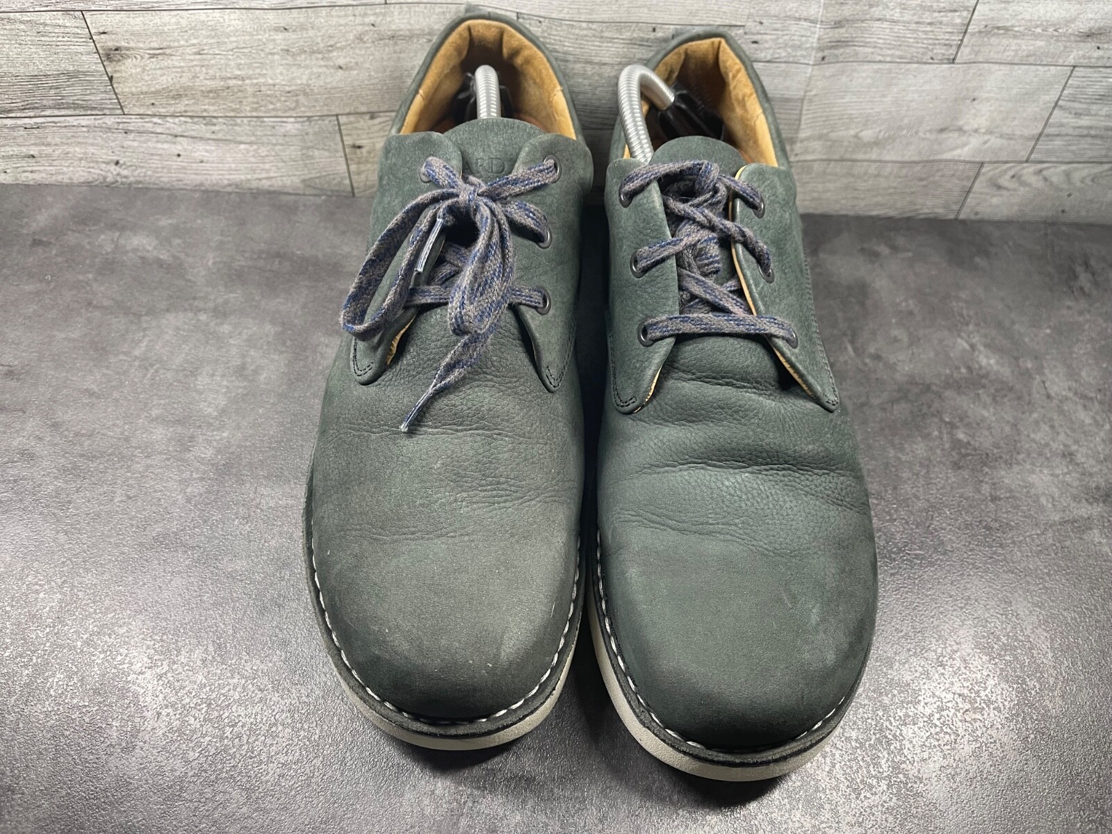 SAOLA Scarpe eleganti Samuel Hubbard Oxford uomo 12M omaggio grigio nabuk vibram stringate derby