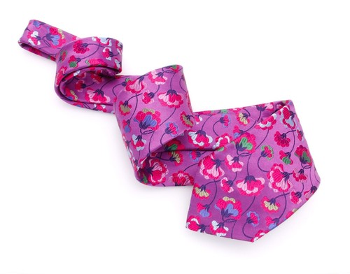 NUEVA CORBATA FLORAL ROSA DE LUJO DUCHAMP LONDON PARA HOMBRE - ETIQUETA NEGRA RARA - Imagen 2 de 5
