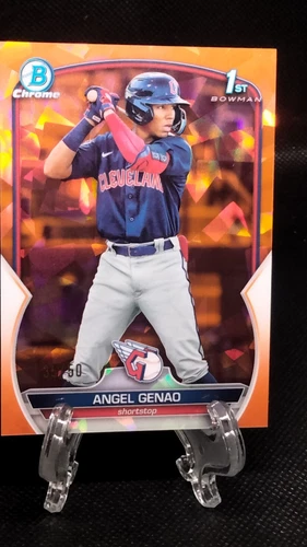 ANGEL GENAO Orange Sapphire /50 Mint RC Gem 1st Bowman Chrome Rookie 2023