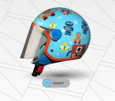 CASCO MOTO BHR JUNIOR BAMBINO BAMBINA OMOLOGATO ROBOT ELL713Y-R