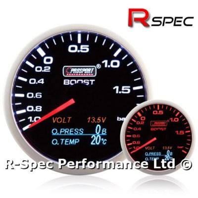 Prosport 60mm 4 in 1 Multi Display Gauge Ladedruck, Öldruck, Öltemp, Spannung
