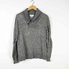 Goodfellow black and gray shawl collar pullover sweater size medium