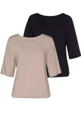 Vivance T-Shirts Ruffle Sleeve T-Shirts Pack of 2 Size XS RRP £38