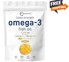 Triple Strength Omega 3 Fish Oil EPA DHA Supplement 4200mg Softgel Deep Sea Fish