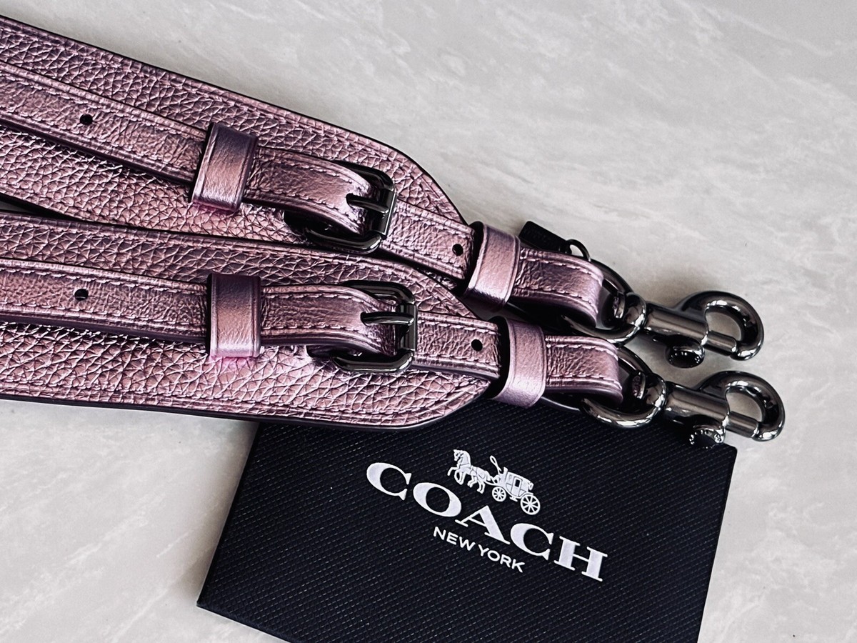 NEW COACH METALLIC PINK LEATHER NOVELTY STRAP 22865 | eBay display picture 2