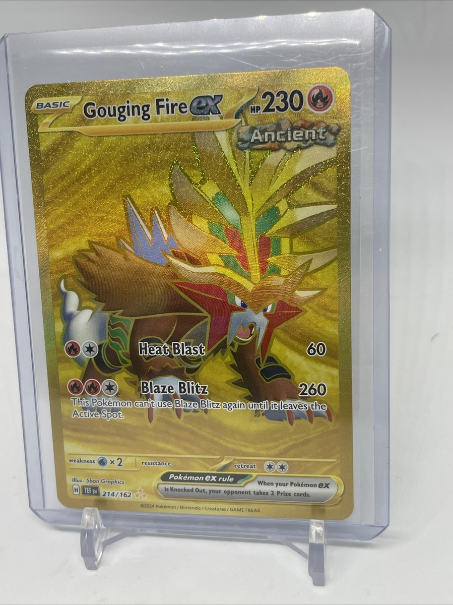 2024 Pokémon Temporal Forces Gouging Fire EX Gold Rare Card 214/162