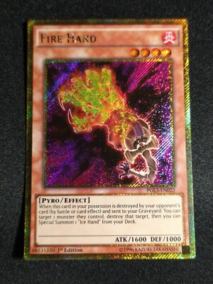Yu-Gi-Oh! Fire Hand PGL3-EN022 1st Edition Gold Secret Rare NM
