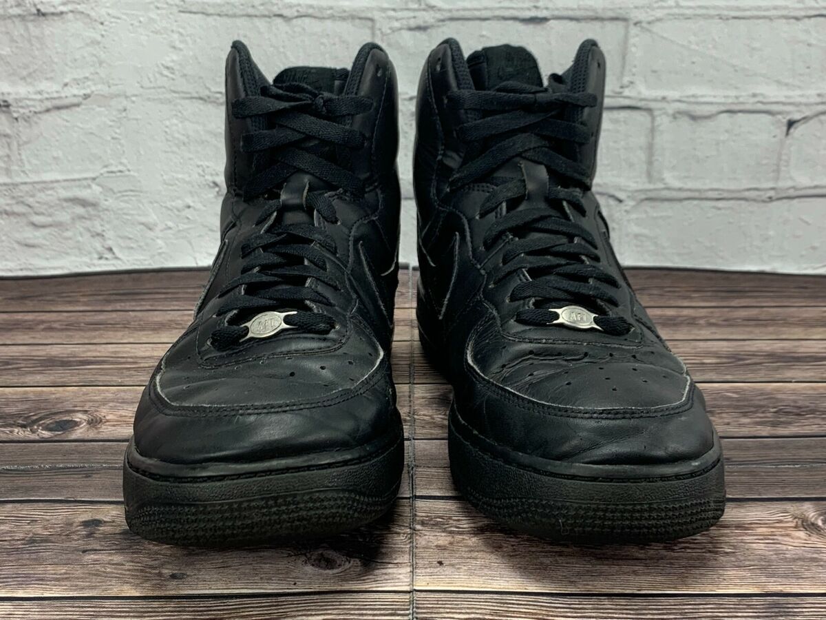 Nike Air Force 1 High Top AF1 Triple Black Shoes Mens Size Nike Air Force 1 High Top AF1 Triple Black Shoes Mens Size