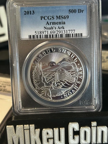 2013 ARMENIA  1 OZ SILVER .999 NOAH'S ARK S500D MS 69 NGC
