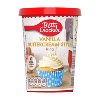 Betty Crocker Vanilla Buttercream Style Icing Kuchenglasur 400g