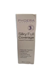 Phoera Silky Full Coverage Liquid Foundation (101 Porcelain) 30ml Exp 02/2030