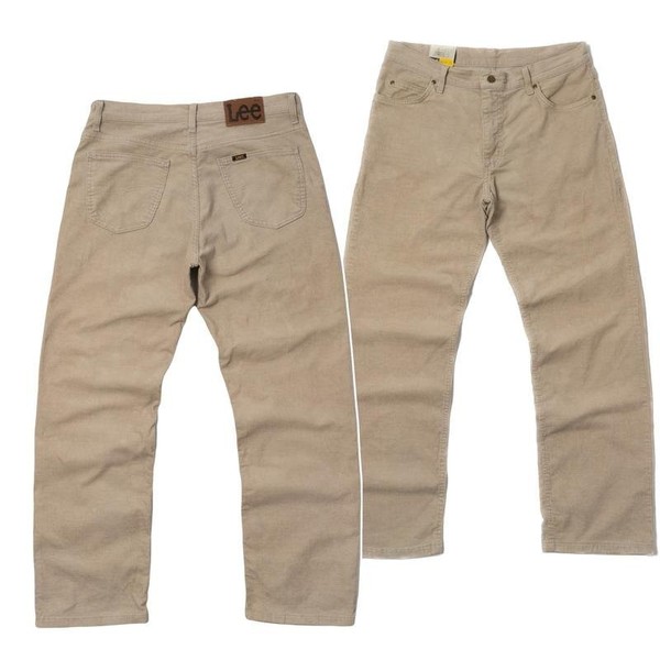 Men Lee Trousers Beige Cotton 33 / L / 48