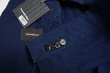 Ermenegildo Zegna Cotton Woven Indigo Blue Sport Coat Jacket Sz 38R BRAND NEW