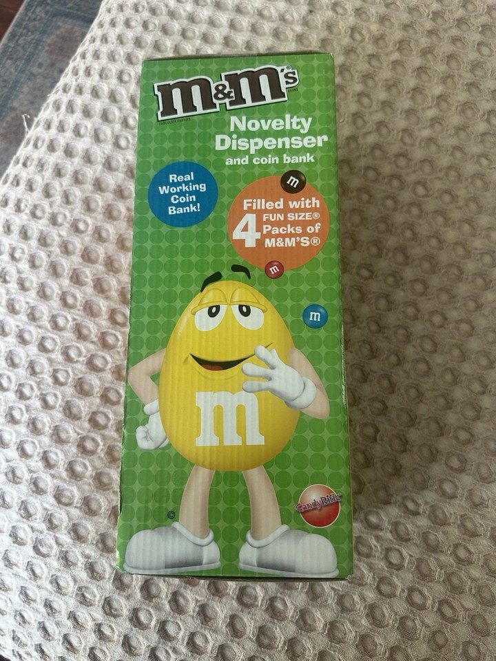 Rare 2000s M&M Candy Dispenser Coin Bank - Yellow Rapper – NEW (Box ...