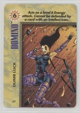 1996 Marvel Overpower CCG: IQ Expansion Base Domino Dumb Luck #AP
