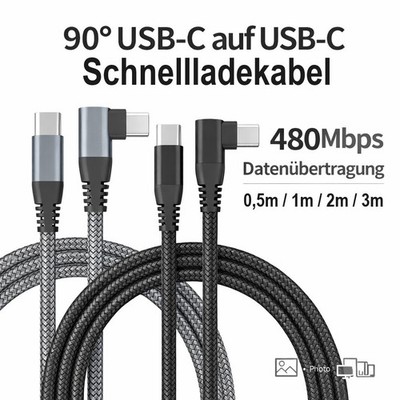 USB-C Ladekabel 0,5m - 3m Schnellladen Datenkabel 60W Samsung Iphone Ipad Xiaomi