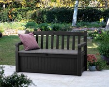 Keter Eden Bench 265L Outdoor Waterproof Garden Furniture Storage Box  midi Grey