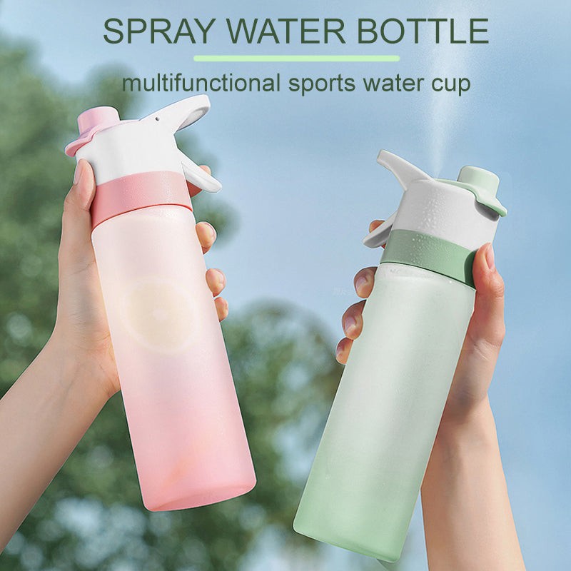 2-in-1 Mist Spray Water Bottle 20oz Sports Flask Leak-Proof BPA Free Hiking Gym