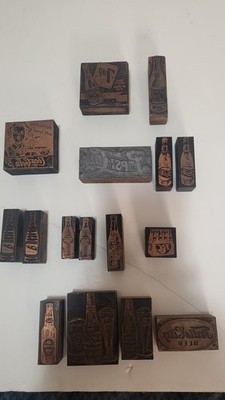 16 Item Soda & Beer Newspaper Advertising Copper Printing Blocks 1940's