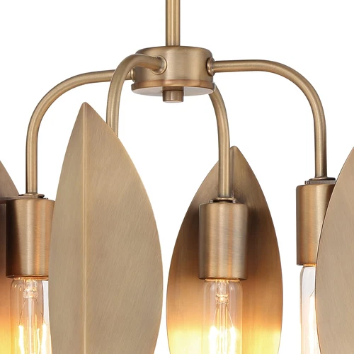 Eden 12.25" 4-Light Semi-Flush Ceiling Light in Old Satin Brass - Picture 7 of 9