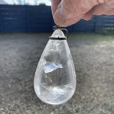 Rock Crystal Chandelier Sconce Pendant Quartz Prisms Flat Cut Almond 4 Inches